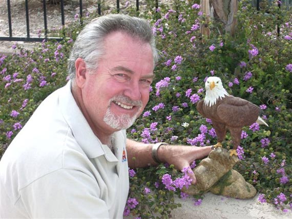 Robert Arnberger with "High Country" Eagle Carving