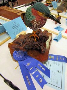 Green Heron won Blue Ribbon and 1st Place in Advance Bird Carvings
