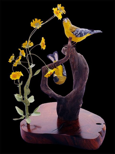"Spring Blooms" Bird Carving