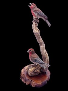 “Sunrise Greeting” House Finches