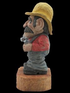 "Hard Hat - Hard Head" Figure with Hard Hat, Hammer and Nails in Hand